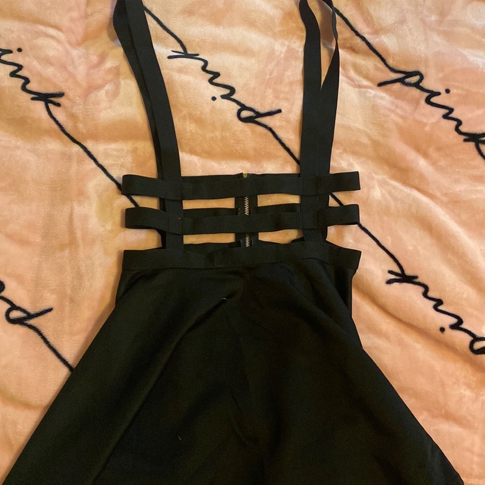 Pleated Overall A-Line Elastic Waist Kawaii 🖤🤍
